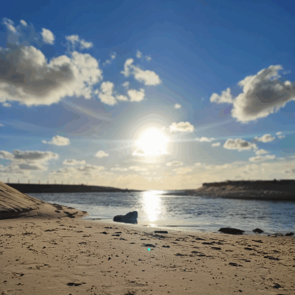 Photo de plage avec soleil