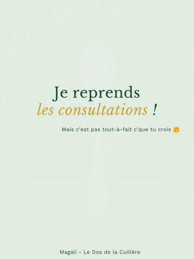 Ladies, gentlemen and those who know better 💚J’ai une annonce à faire : je reprends les consultatioooooooons !!!!Mais pas comme avant. Cette fois, ce sera sous un format plus écologique pour moi, et plus pratique pour mes patient·e·s (je crois 😅)Je l’ai appelé :✨ VégéTranquille® ✨- 3 consultations individuelles en visio avec moi,
- Plus de 2 heures de contenu exclusif en vidéo, des fiches à télécharger, des ressources à consulter pour aller plus loin, etc.
- l’accès à une application de suivi sécurisée @monsuividiet pour échanger avec moi entre 2 consultations, noter tes repas, tes ressentis, etc.Si ça t’intéresse, commente 🪩 (c’est une boule disco, parce que pourquoi pas ?) et tu recevras en message privé le lien pour en apprendre un peu plus sur tout ça !Sinon, tu peux te rendre directement sur mon site internet ledosdelacuillere.fr, dans l’onglet VégéTranquille 💚—🌿 Je suis Magali, diététicienne nutritionniste spécialisée dans les alimentations végétales (végétariennes, végétaliennes, flexitariennes) et créatrice du podcast “Le Dos de la Cuillère”.J’aide les personnes qui le souhaitent à végétaliser leur alimentation sans se prendre la tête avec mon accompagnement ➡️ VégéTranquille®.