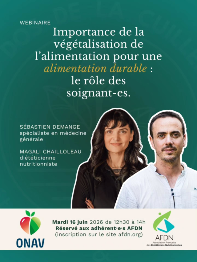 De la consultation diététique individuelle à l’impact planétaire : pourquoi et comment intégrer les enjeux de durabilité et de végétalisation de l'alimentation dans nos accompagnements ?Mardi 16 Juin, de 12h30 à 14h, j’aurai le plaisir de coanimer avec mon collègue de l’@onav_france , Sébastien Demange, un webinaire pour les adhérent.e.s de l’@afdn_news sur le thème “Importance de la végétalisation de l’alimentation pour une alimentation durable : le rôle des soignant-es”.Cette intervention s’inscrit dans le cadre des missions de cette asso géniale qu’est l’ONAV (🫶🏻) et dans la continuité de la position qui était sortie en Octobre 2025 sur “la place de la végétalisation dans l’alimentation durable”.On y abordera :Mise en contexteL’impact de notre alimentation sur notre environnement (approche “One Health” (une seule santé) ;La nécessité d’une transition vers une alimentation plus végétale ;Notre rôle, en tant que soignant·e en général, et que diététicien·ne en particulier, dans cette prise de conscience.⚠️ Attention, ce webinaire sera accessible uniquement aux adhérent.e.s de l’AFDN, sur inscription.—🌿 Je suis Magali, diététicienne nutritionniste spécialisée dans les alimentations végétales (végétariennes, végétaliennes, flexitariennes) et créatrice du podcast “Le Dos de la Cuillère”. Je te livre mes expériences personnelles en tant que vegan vivant en France, mes réflexions professionnelles sur la nutrition, mais aussi celles d'autres personnes partageant le même mode de vie.📩 Je viens de lancer une newsletter "La Dosette" , pense à t’inscrire (lien dans le Linktree ou sur mon site) si ça t’intéresse.